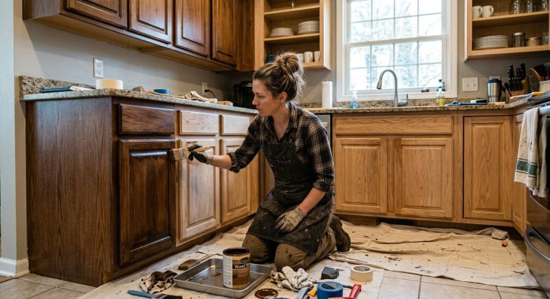 Wood Cabinet Staining in Carmel, IN